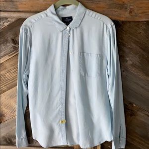 American Eagle button up jean shirt